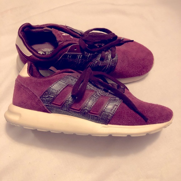Adidas Zx flux 500 sport maroon suede sneakers